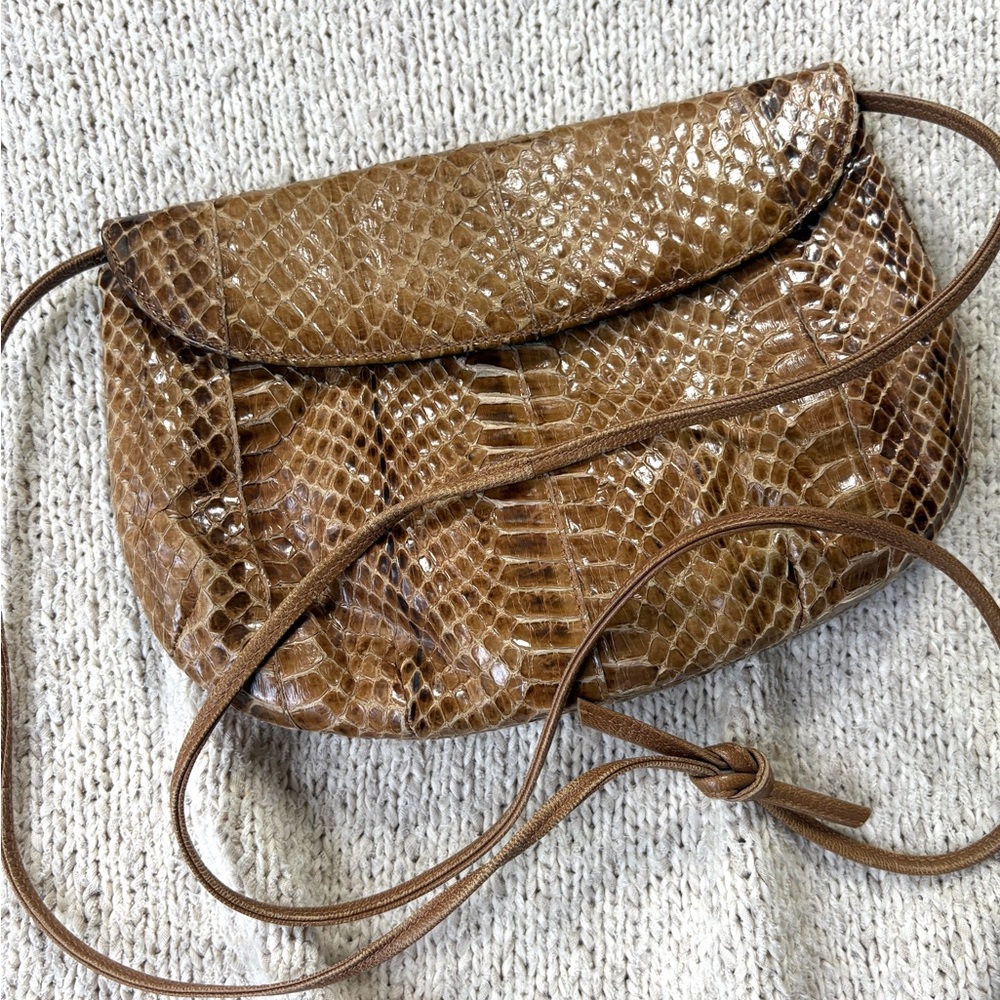 Vintage snakeskin crossbody bag